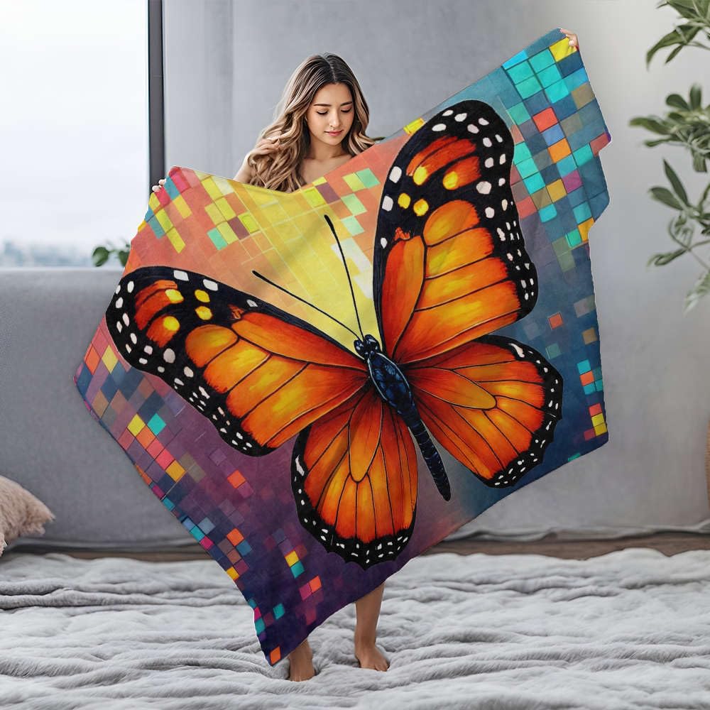 Couverture Queen Size flanelle 150x200cm jeté de lit papillon