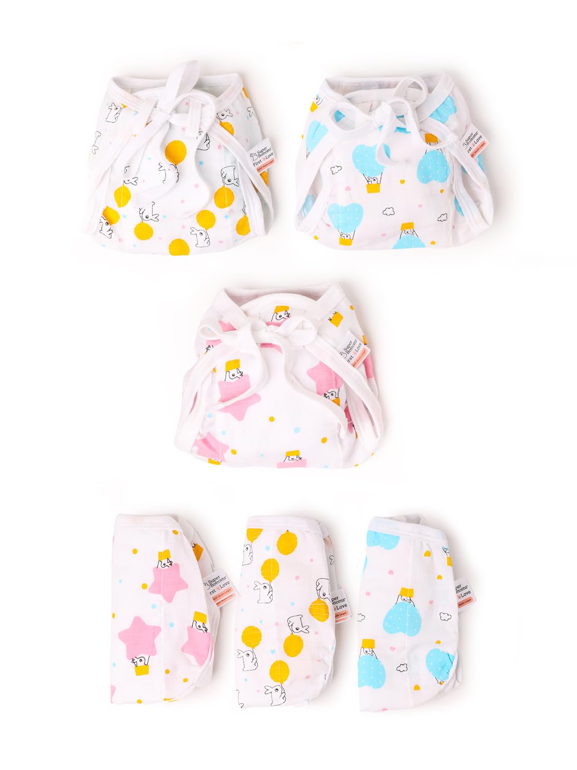 superbottoms Basic™ Muslin Langot Pack of 6 | Incredibly Soft and Breathable Langot for Baby | Premium Muslin Fabric (3 Layers) with Gentle Leg Elastics| No Chemicals | Babies up to 7 kg (0-6 Months)-image-39