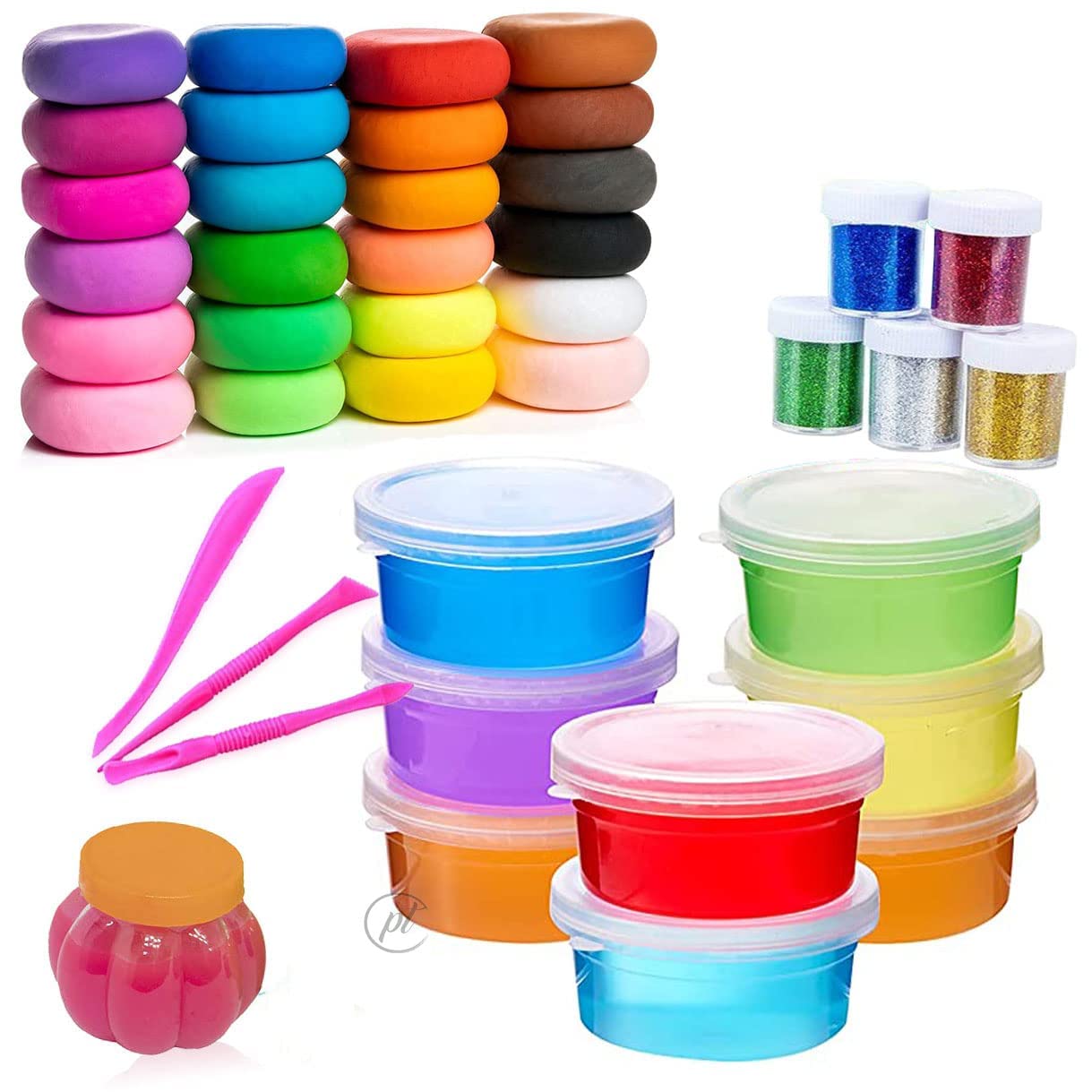 Promote Trader 6 Pcs Slime+ 12 Air Clay+ 1 Slime Pot Combo | Slime kit for Girls | Clay Set for Kids | Slime Set for Fun for Kids |Glitter Charms+ Tools Free (B0BCXK2SGB) Amazon Price History, Amazon Price Tracker