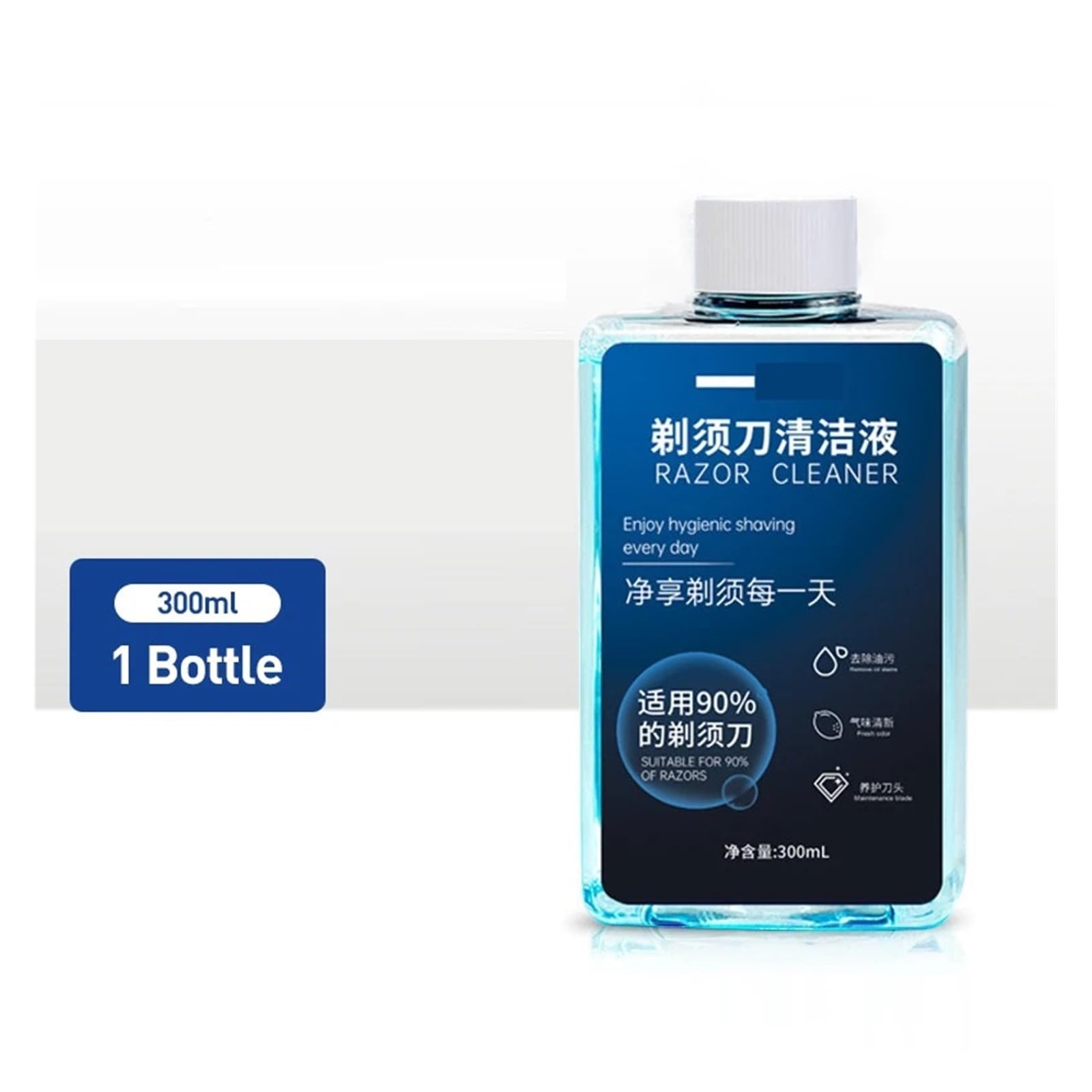 Líquido de limpieza for afeitadora, cartucho renovador, limpieza de gérmenes del cabezal de afeitadora, 300ML(Black L)