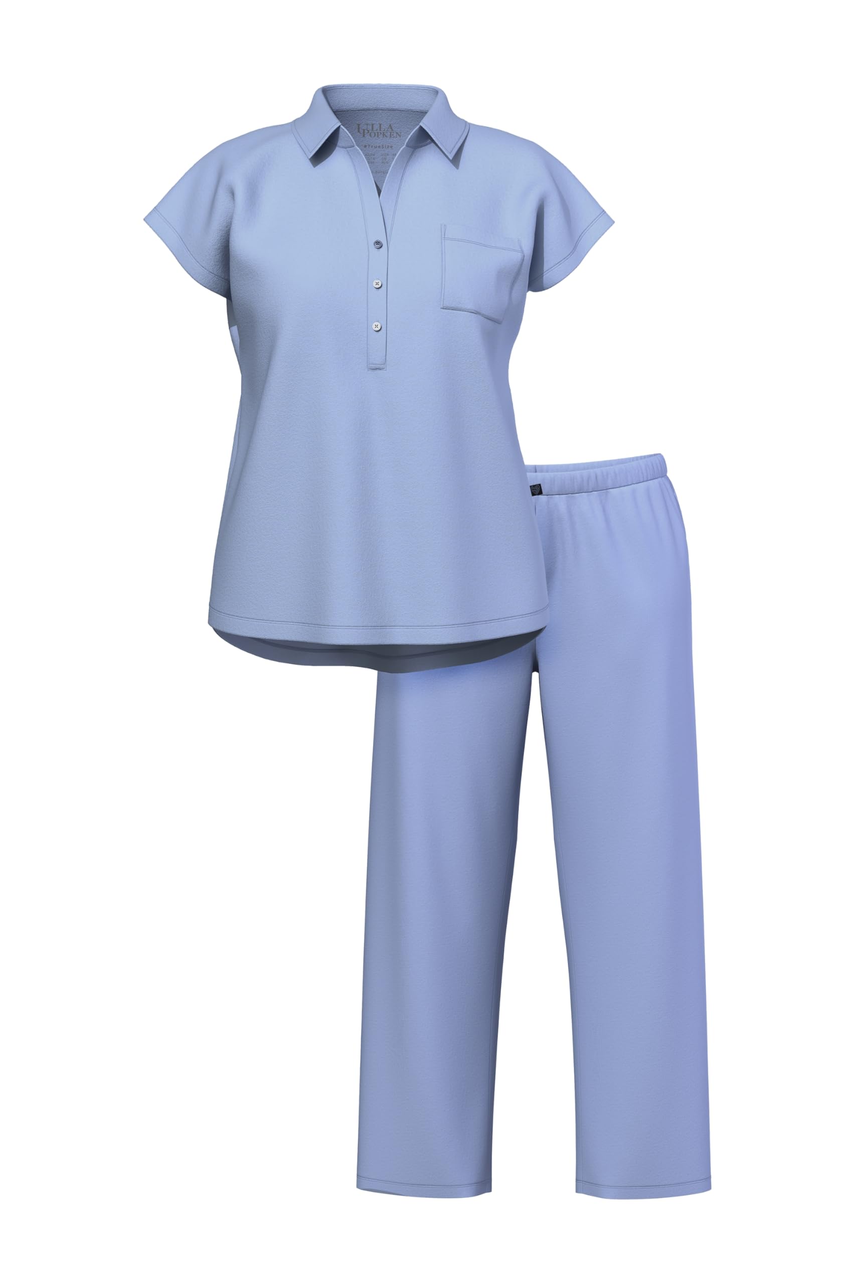 Ulla Popken Zestaw piżamowy Kobiety Pyjama, Oversized, Zweiteiler, Hemdkragen, Halbarm
