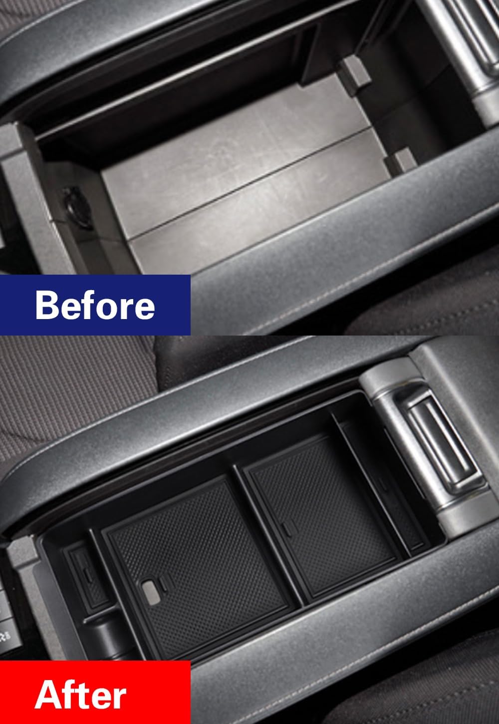 Car Accessories for Toyota Highlander 2020-2026 Center Console Armrest Storage Box ABS+PVC (Black) 1PCS