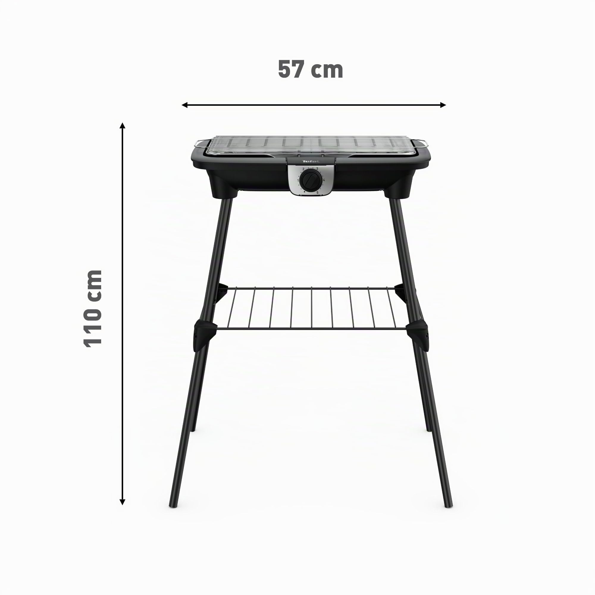 Tefal EasyGrill XXL Barbecue Elettrico 2500W Termostato Regolabile Antivento