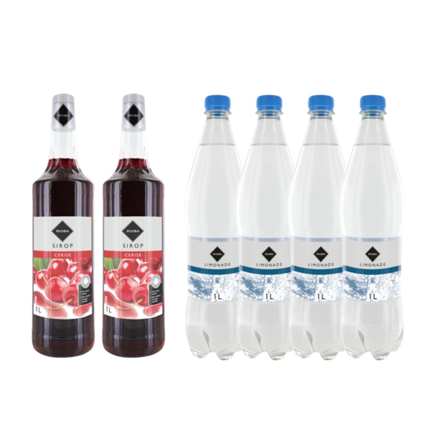 Lot Sirope Gilbert & Limonada:Sirope Gilbert Cereza (2x1L) - Limonada Gilbert (4x1L)