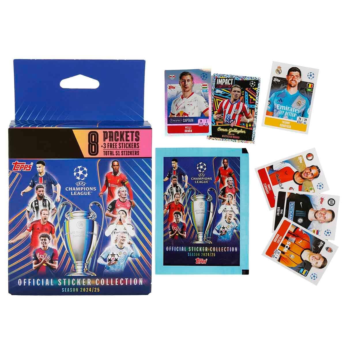 UEFA Champions League 24/25 - Eco Pack - Contains 8 Packets of Stickers Plus a Bonus 3 Sticker Packet (51 Stickers in Total)