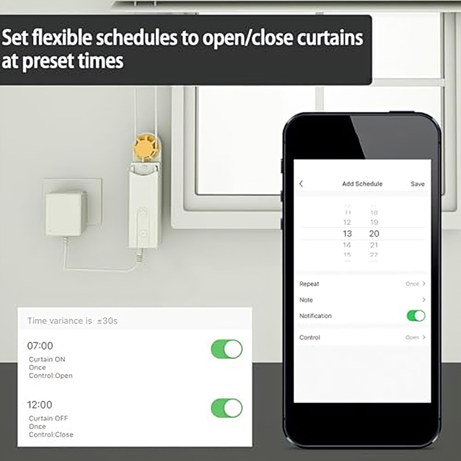 Motor Inteligente para Persianas, Abridor De Cortinas Motorizado con Control Remoto, para Persianas Verticales Y Enrollables, Automatización De Oficina En Casa Y Vida Inteligente.