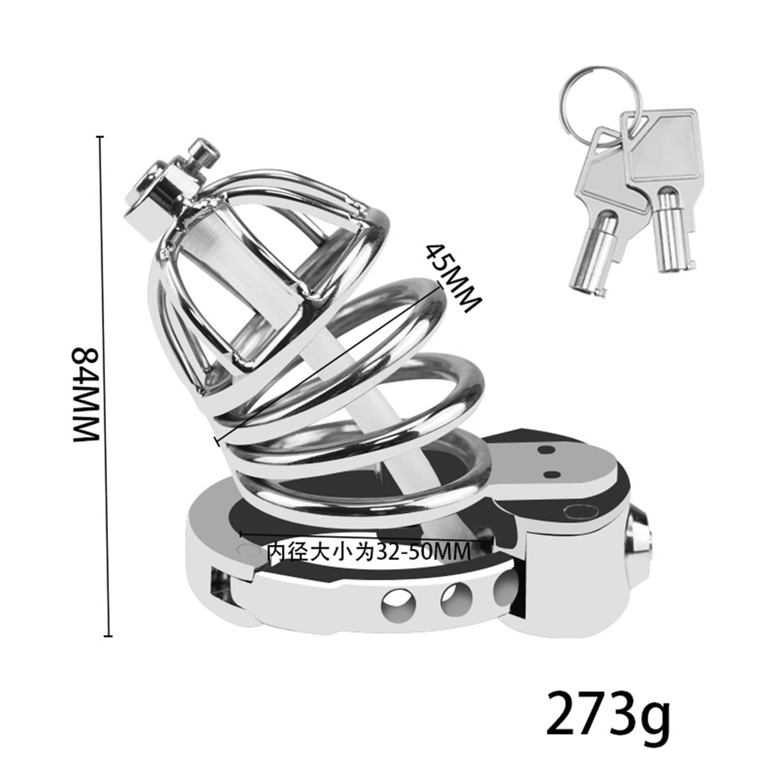Cage de chasteté métallique creuse réglable dispositif de chasteté de la Couronne de poulet empêche l'érection mâle chasteté Lock penis cage SM cage urétral en silicone transparent