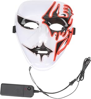 Kisangel Máscara Brillante LED Para Fiesta De Disfraces Máscara De Cosplay De Doble Color Para Halloween