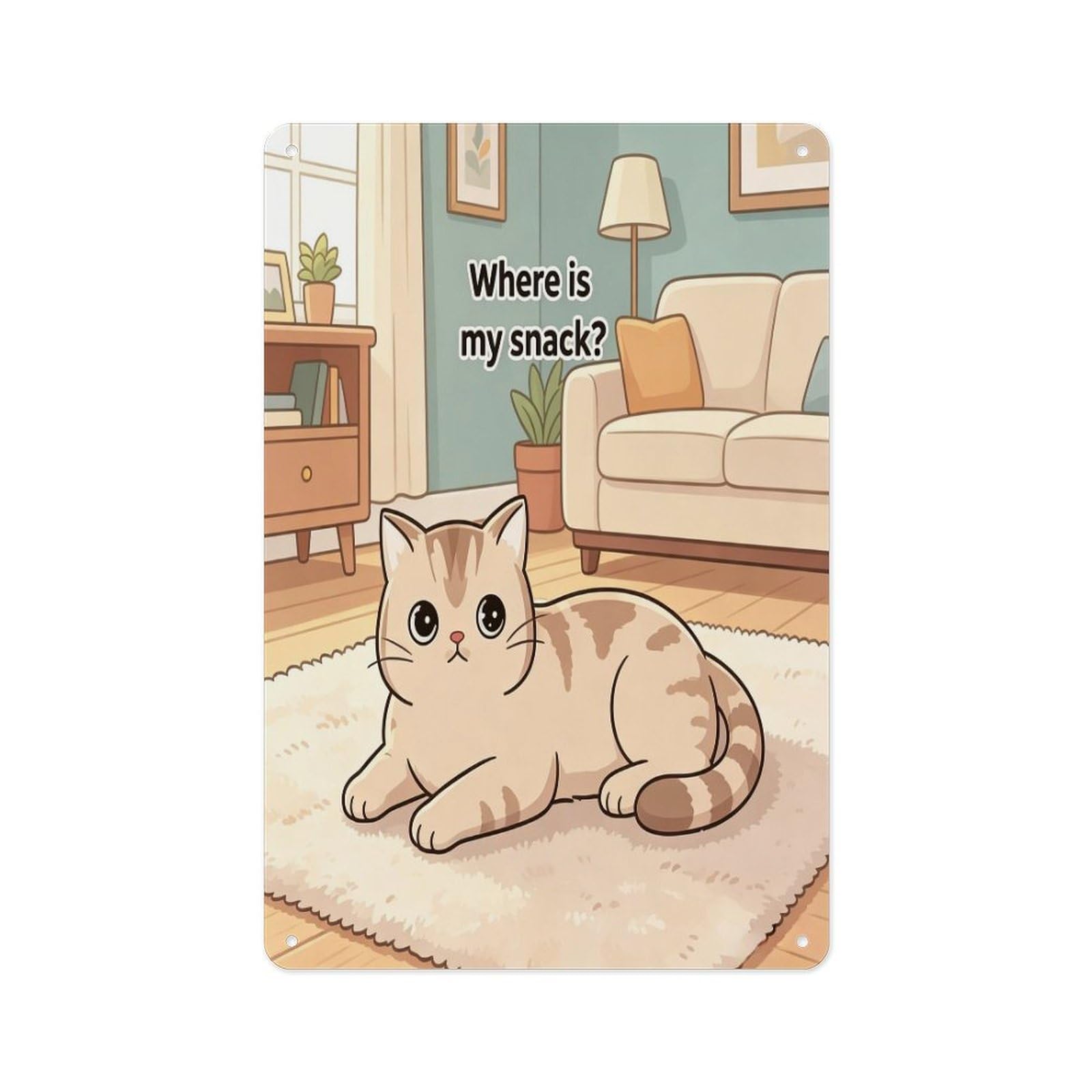 Fekiloot Style Cute Cat Wall Decor Metal Signs Tin Signs Poster
