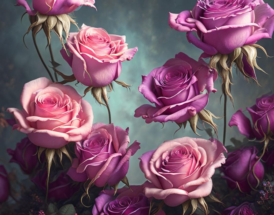 Poster plantes roses pour mur vide toile SERENDIPITP 58x90 cm