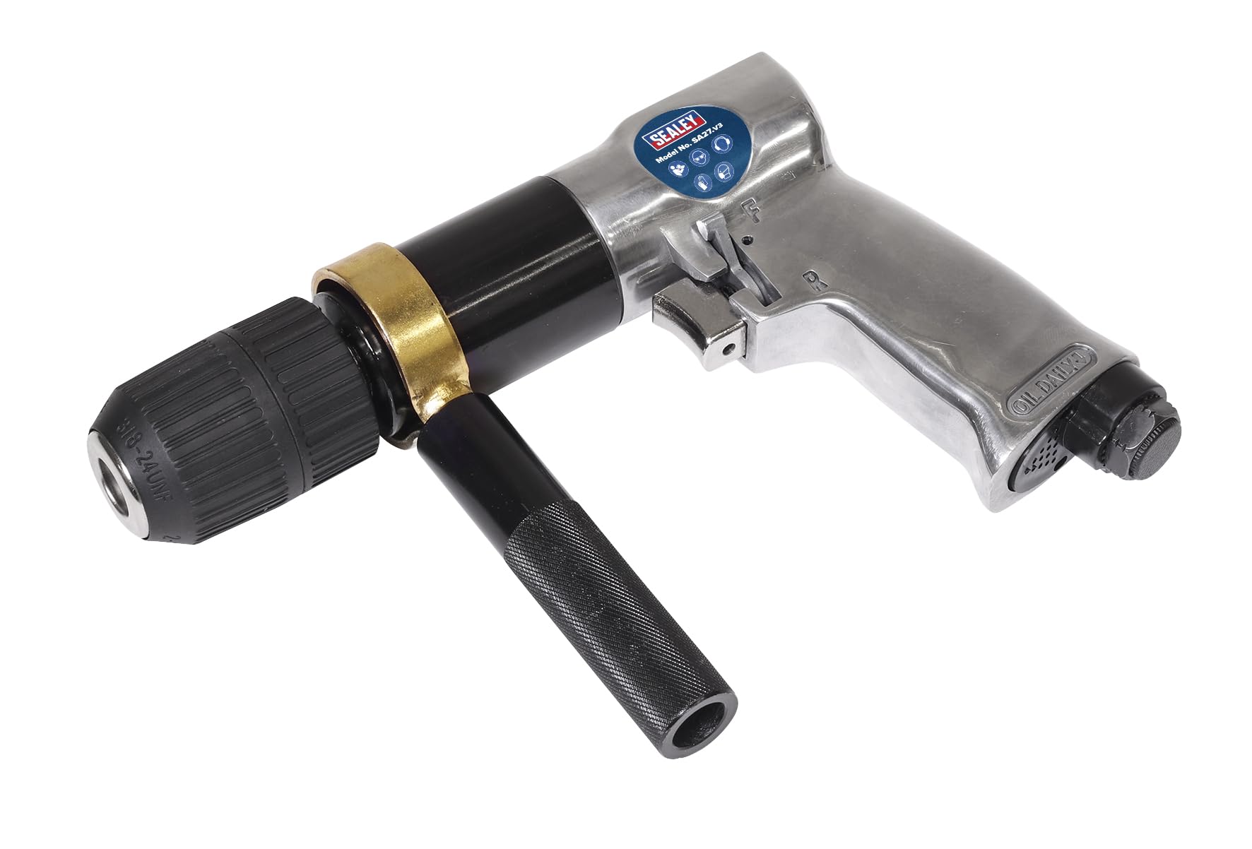 Sealey Air Drill Ø13mm 700Rpm Reversible Keyless Chuck
