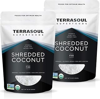 Terrasoul Superfoods Organic Coconut Flakes, 2 Lbs (2 Pack) - Finely Shr...