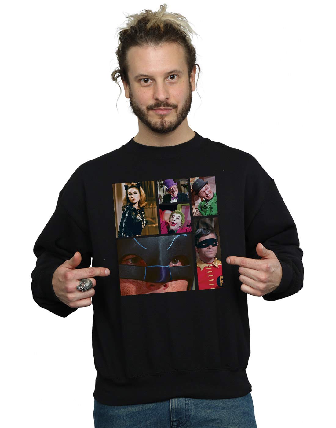 Absolute Cult DC Comics Men's Batman TV Series Class Photo Sweatshirt Black Large
