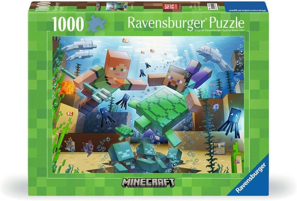 Ravensburger Mojang Minecraft Mosaic 1000 Piece Jigsaw Puzzle for Adults - 12000421 - Handcrafted Tooling, Made in Germany, Every Piece Fits Together Perfectly