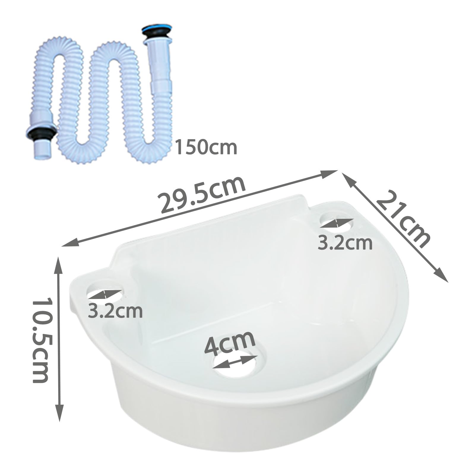 Lavabo Salle de Bain,plastiques Lavabo Suspendu,Lave Main,Blanc,aucun perçage n'est nécessaire,29.5x21x10.5cm(WxDxH),Idéal pour Maison Restaurant et Hôtel (C)