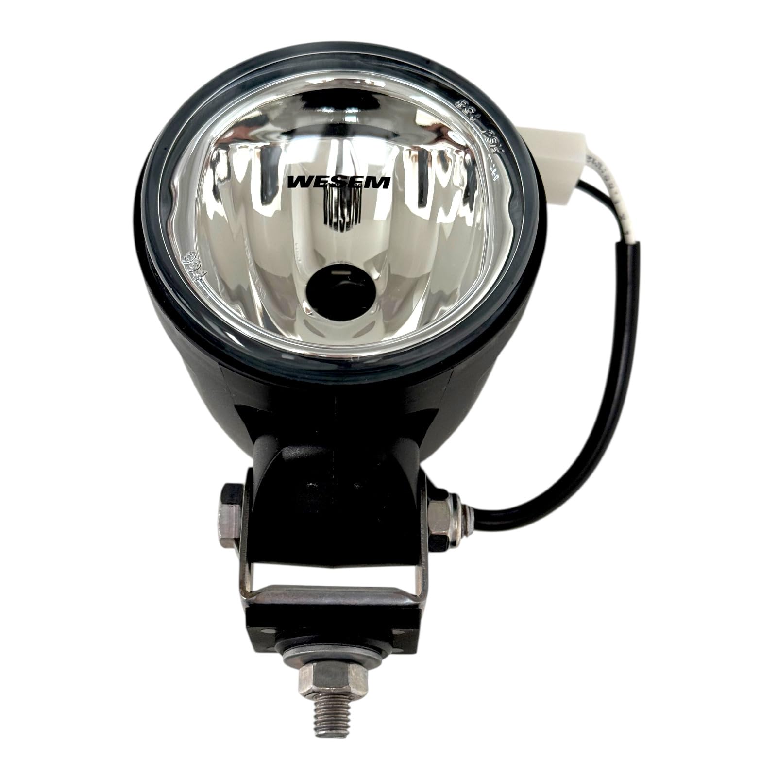 Kit 2 Faros de Trabajo Halógenos H3 Redondos - Foco Compacto Ø 84mm 12V/24V IP69K Impermeable - Iluminación para Tractor, Camión, Maquinaria Agrícola y Obra Pública (Bombillas Incluidas)