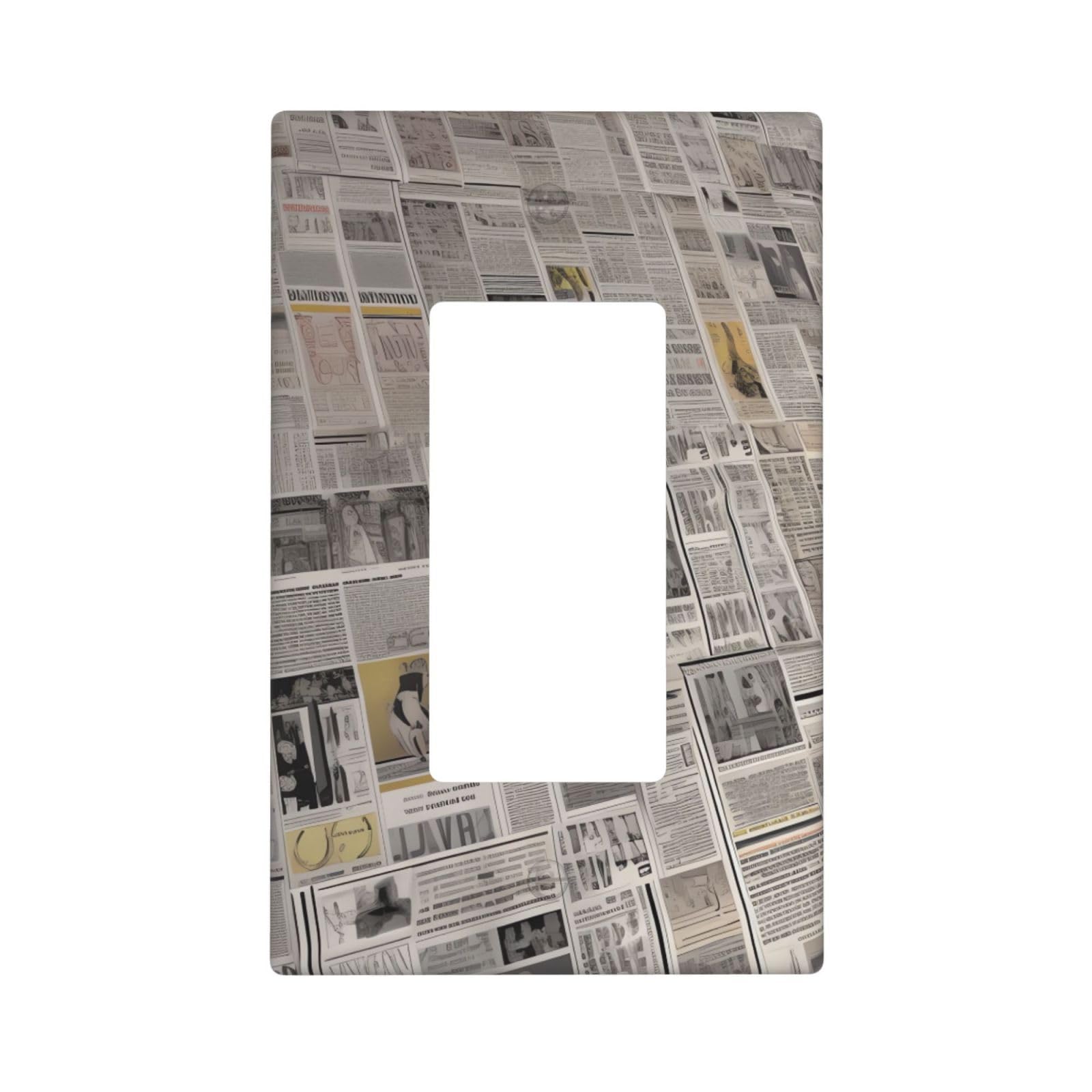 Decorator Wall Plate 1 Gang Light Switch Covers Decorator Receptacle Outlet Covers newspaper Wall Plates for Electrical Outlets Plug Cover Single Rocker Switch Plates