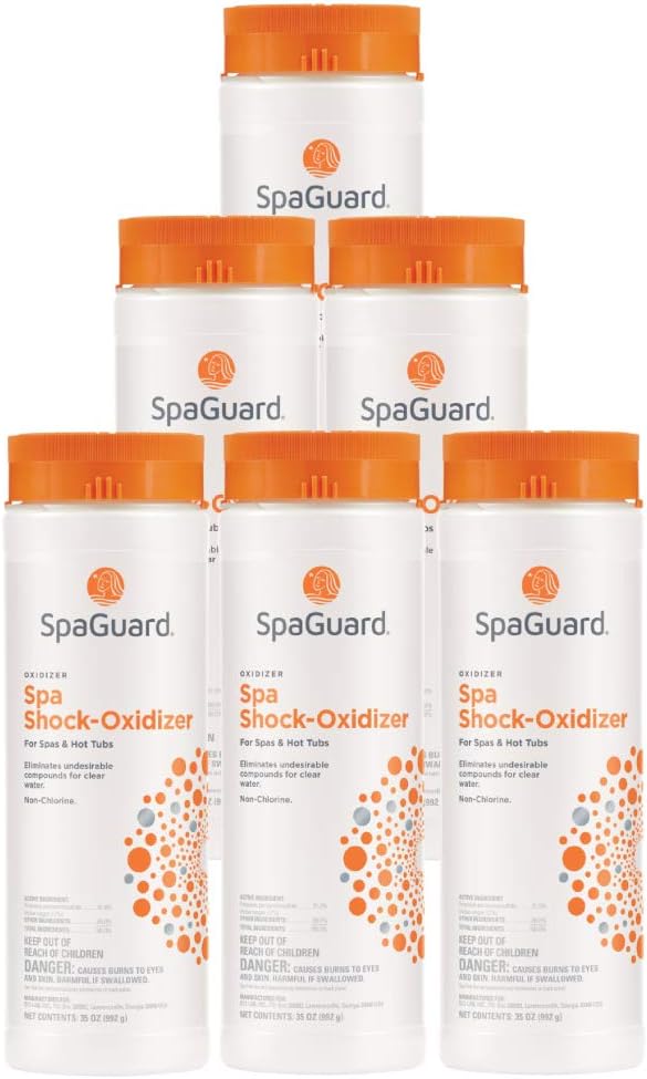 SpaGuard Spa Shock Oxidizer for Spas & Hot Tubs, 35 oz, Pack of 3, Non-Chlorine Oxidizer, Easy to Use, Quick-Dissolving Shock Treatment