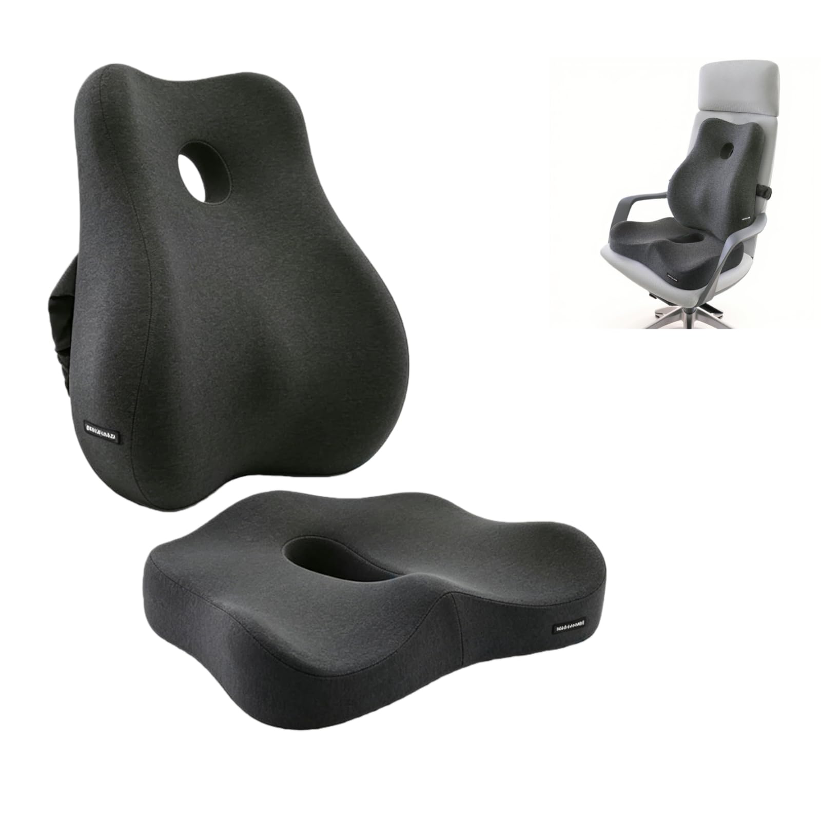Karmadrenix Coccyx Seat Cushion, Sciatica Pain Relief Tailbone Cushion for Office Chair, Car Seat, and Home Seat, Office Chair Cushions for Back and Butt Dark Grey