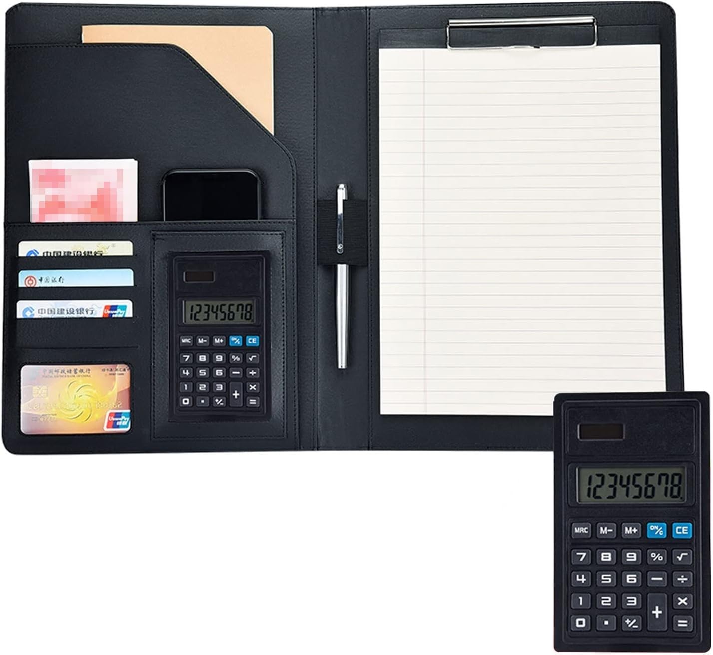 VHJdtE Folder, A4 Folder Conference for Legal Pad for Business School Office(Svart)