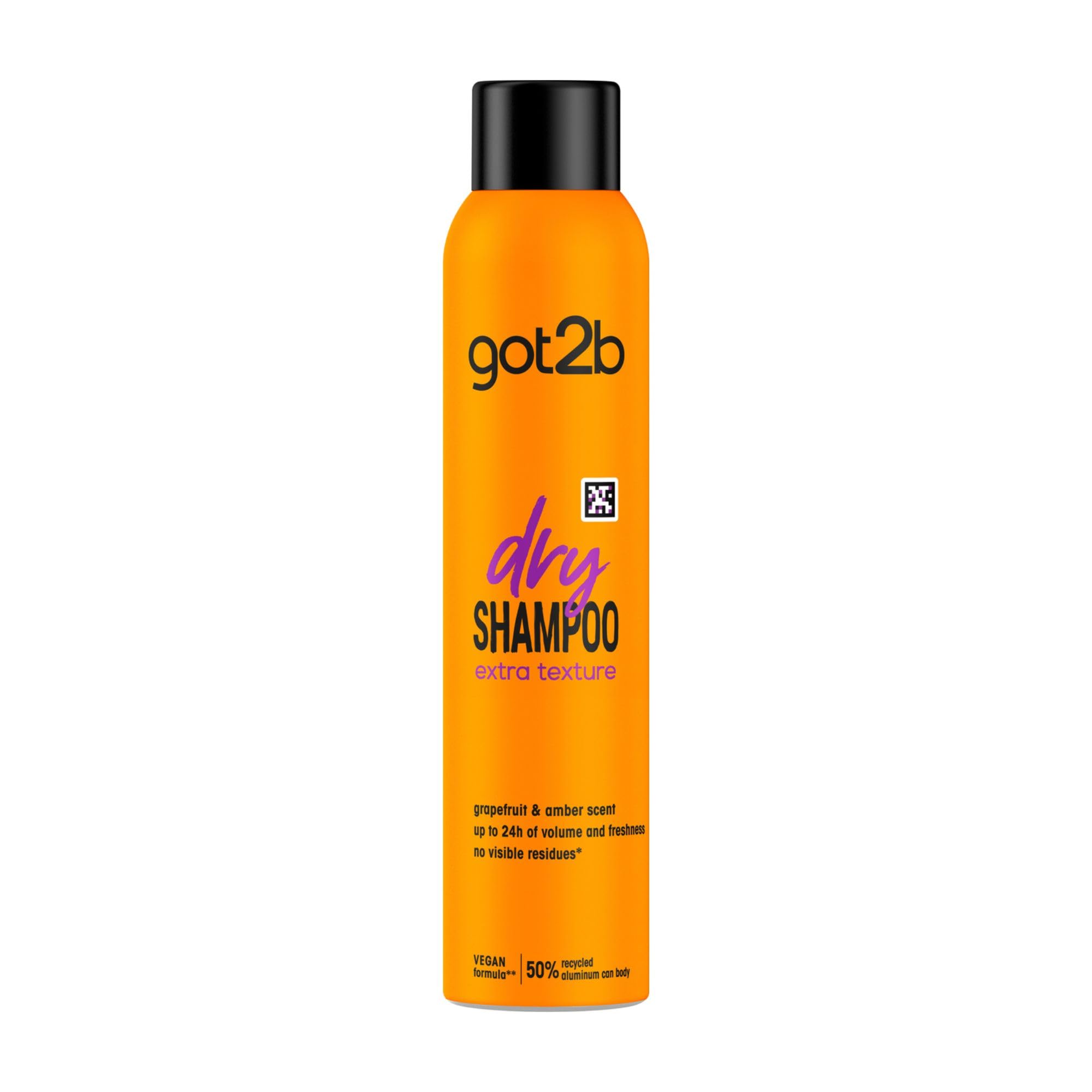Got2b - Champú Seco Textura Extra, 200 ml, Refresca tu cabello al instante, adecuado para peinados