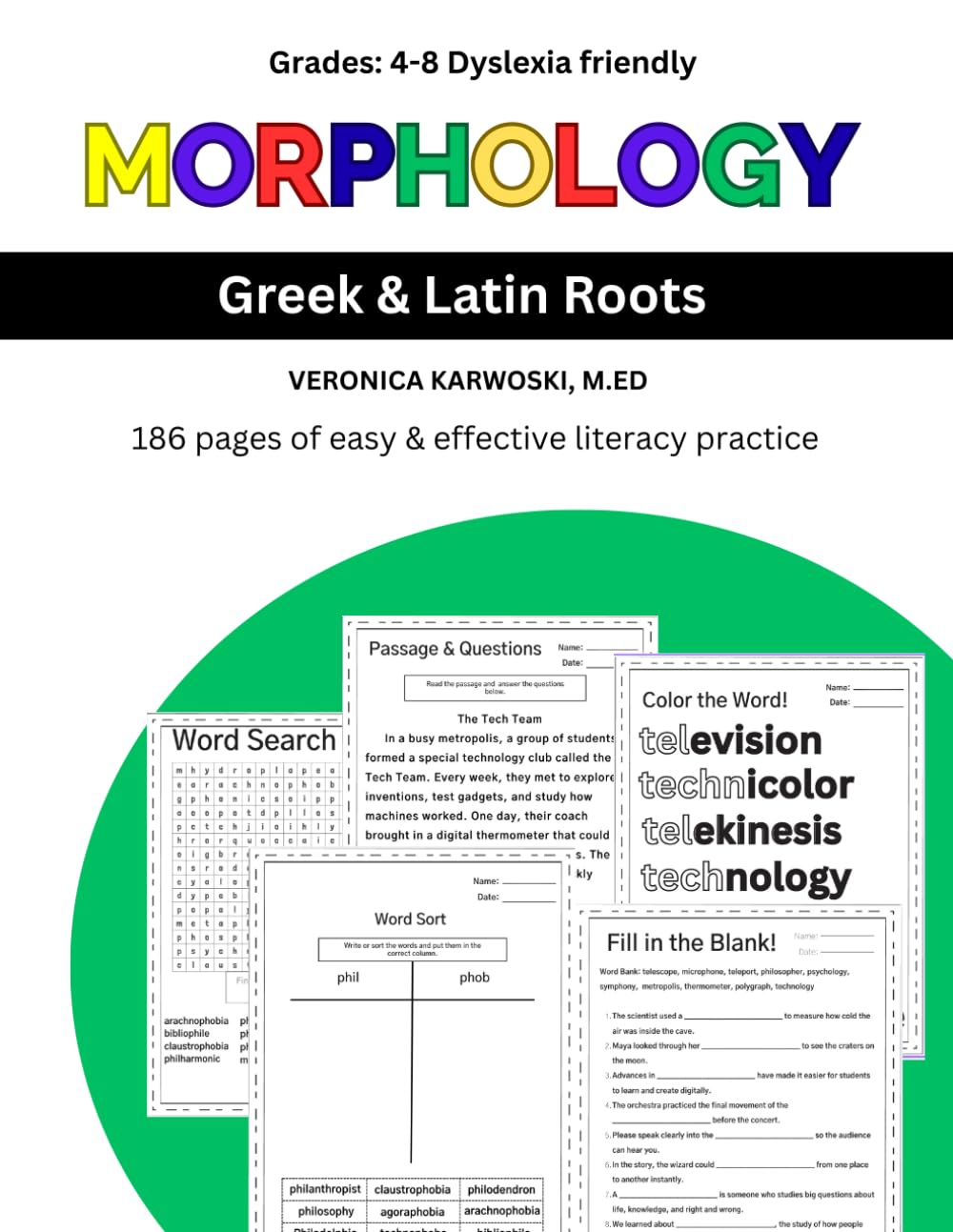 Morphology Workbook for Grades 4–8: Greek & Latin Roots, Prefixes & Suffixes | Structured Literacy & Dyslexia-Friendly Vocabulary Practice | ... Aligned Word Study & Multisyllabic Decoding