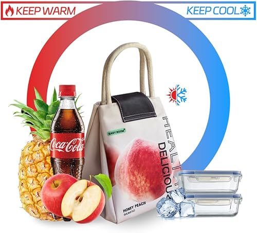 Miniatura 5 de LATERONON Lonchera para mujeres, de gran capacidad, a prueba de fugas, lonchera para hombres, aislada, reutilizable, para niños, lindas bolsas de