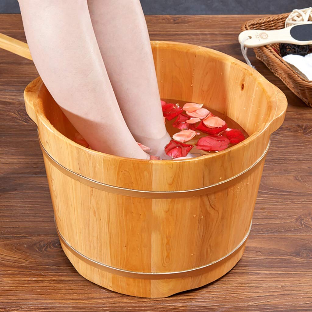 Lavabo de baño de pies de madera de cedro con nodos de masaje for pedicura