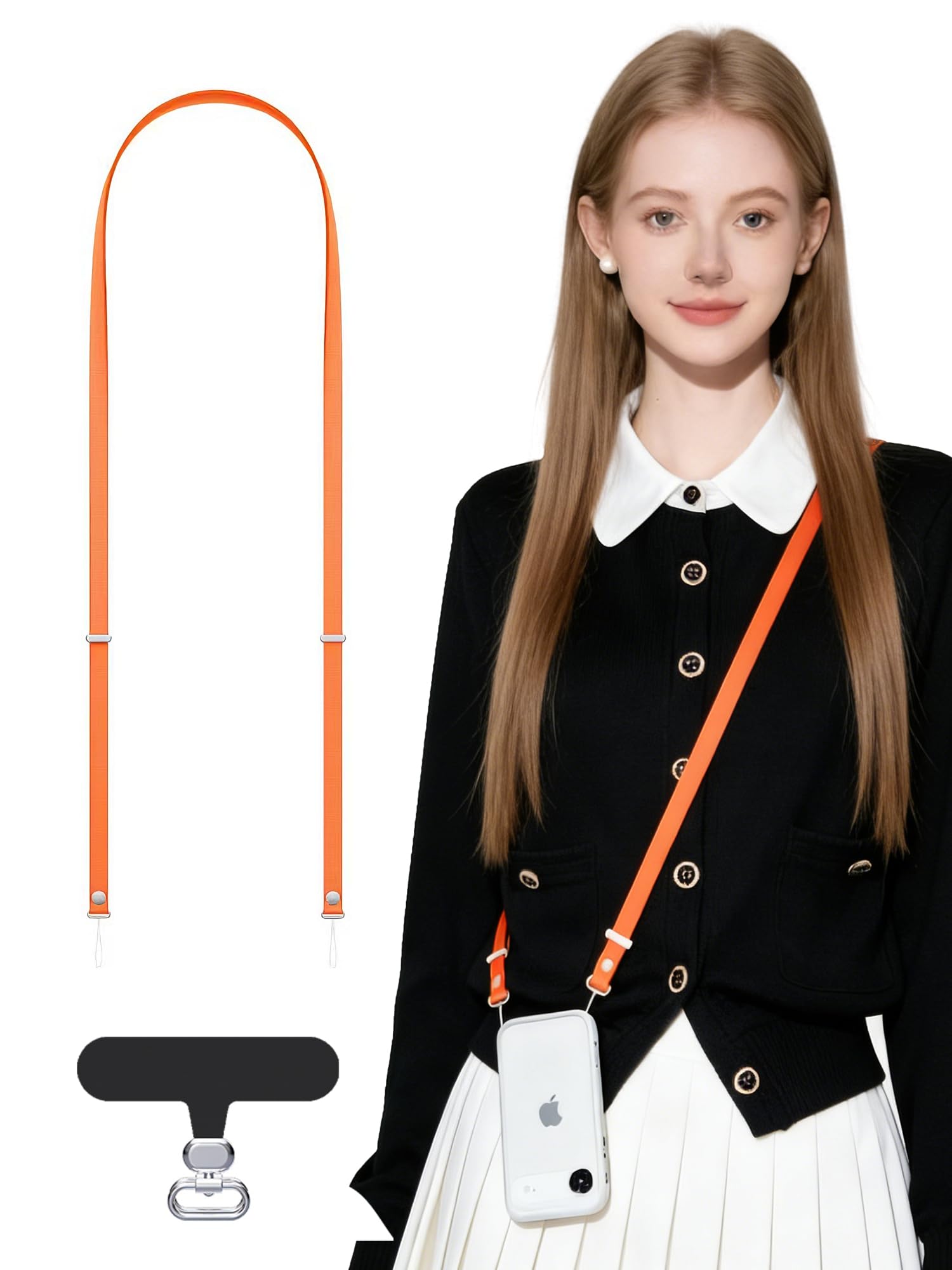 Phone Lanyard Crossbody Strap for iPhone 17/Pro/Max & Most Smart Phones: Adjustable Skin-Friendly Magnetic Chain-image-42