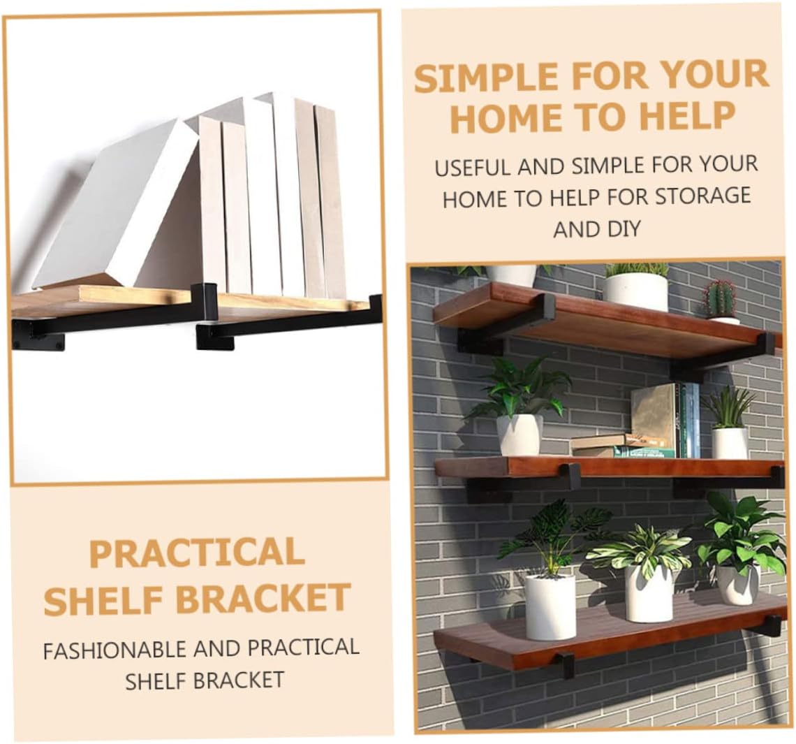 Gadpiparty 4pcs Modern Wall-Mounted Shelf Brackets Iron Support Stands for Garage Shelves Easy Install Book Rack