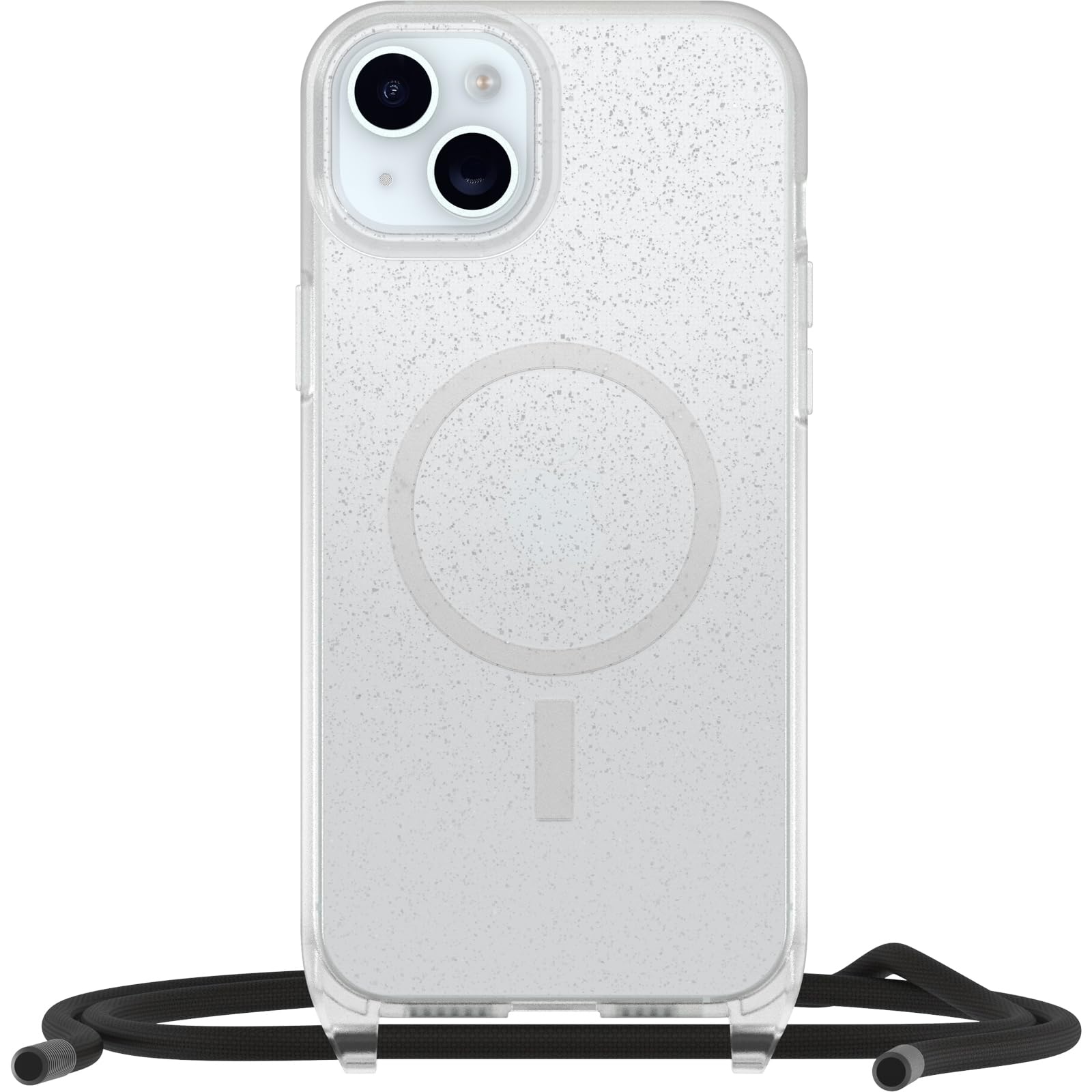 OtterBox Cover React Necklace con MagSafe per iPhone 15 Plus / 14 Plus, Ultra sottile, resistente a shock con cordino a collana, adattabile e intercambiabile, testata a norme MIL STD 810G, Stardust