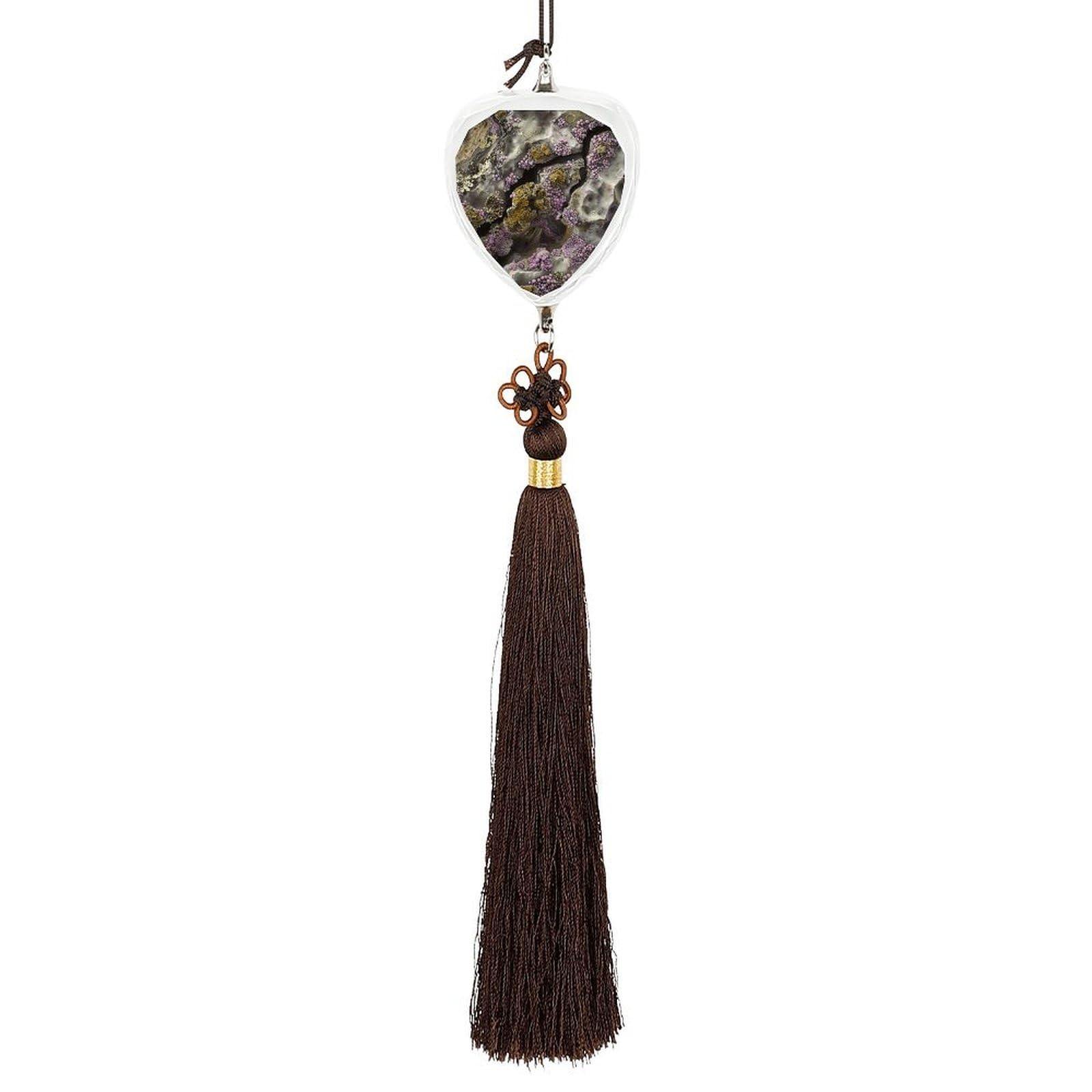 Crystal Auto Pendant Charms Love Crystal Car Rear View Mirror Charms Moss on Rocks Auto Hanging Interior Ornament Pendant Car Interior Accessories for Women Men CarCharms Decor