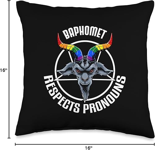 Miniatura 4 de Baphomet LGBTQ Lesbian Gay T-Shirts and Gifts Gothic LGBTQ Baphomet Satan - Almohada (16 x 16 pulgadas), multicolor