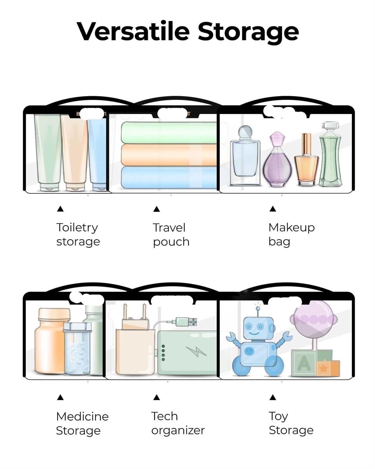 Kulturtasche Schminktasche Kulturbeutel, Transparente Reise-Kosmetiktasche, for Männer Und Frauen, Handgepäck, Reiseutensilien, Aufbewahrungstasche Waschtasche Kosmetiktasche(G)