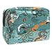 TIZORAX Kosmetiktasche Sea Voyages Drache und Oktopus, PVC, Make-up-Tasche, Reise-Toilettenartikel, praktischer Beutel, Organizer für Frauen