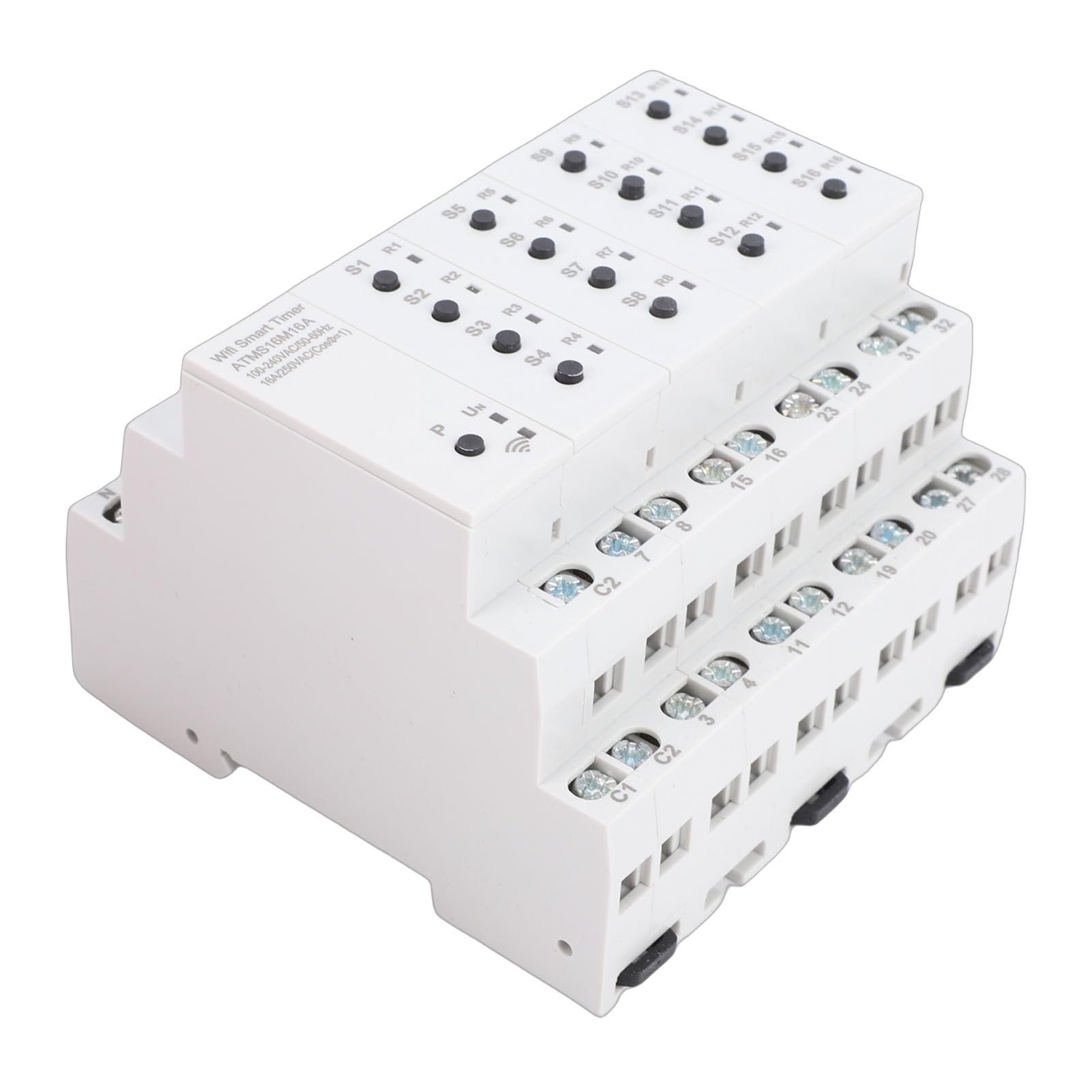 Generic Interruptor de Temporizador Inteligente WiFi 16A 16 Canales Control de Voz Interruptor Inteligente para Monitoreo de Seguridad en el Hogar
