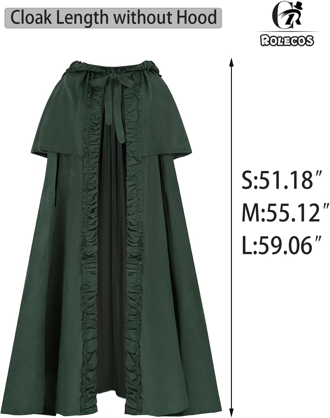 CR ROLECOS Red Hooded Cloak Women Long Cape Medieval Renaissance