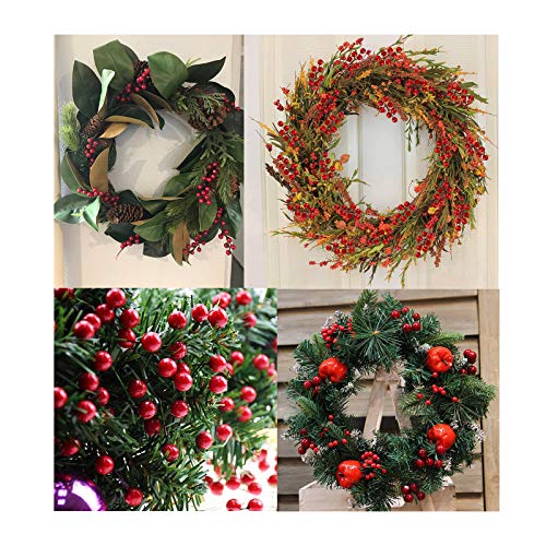 image for Panxxsen 20 PCS Fake Red Berries,Red Berry Picks Branch,7.8 Inch Artif