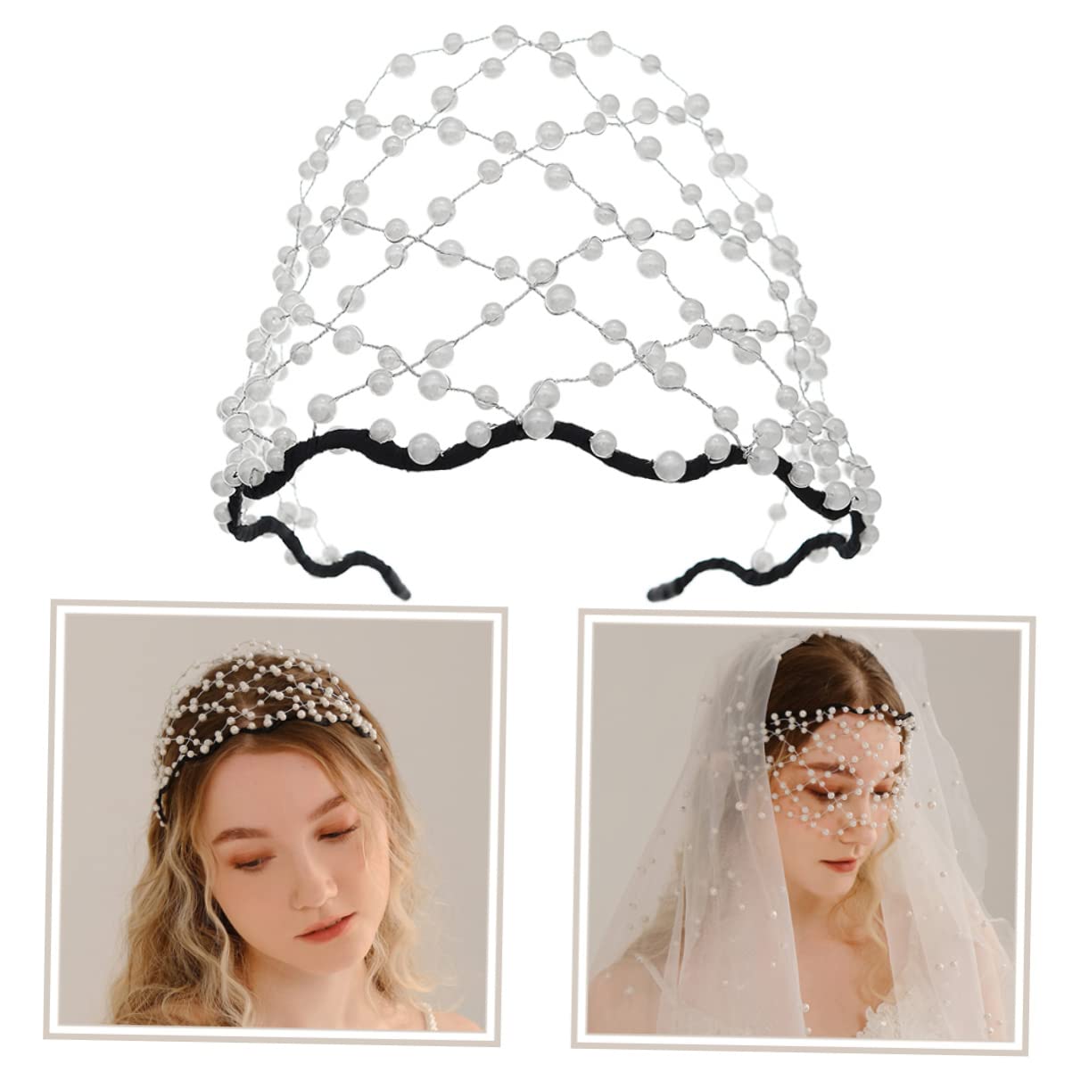 Healeved 5piezas Diadema De Perlas Para Novia Tocado Elegante Perlas Para Bodas y Fiestas Accesorio De Novia Chic y Atractivo Para Mujeres y Niñas