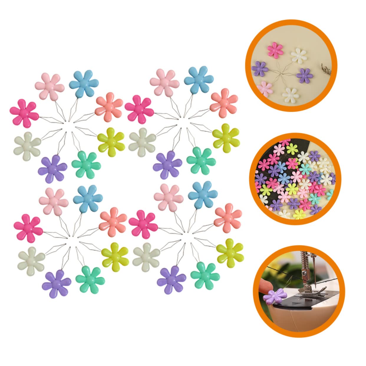 SHINEOFI 3 Series Enhebrador De Agujas Con Forma De Flor Verter Máquina De Coser A Mano Craft Handmade Enhebrador De Agujas Con Forma De Uña De Gato Herramienta De Hilo Manual 50 Piezas*3