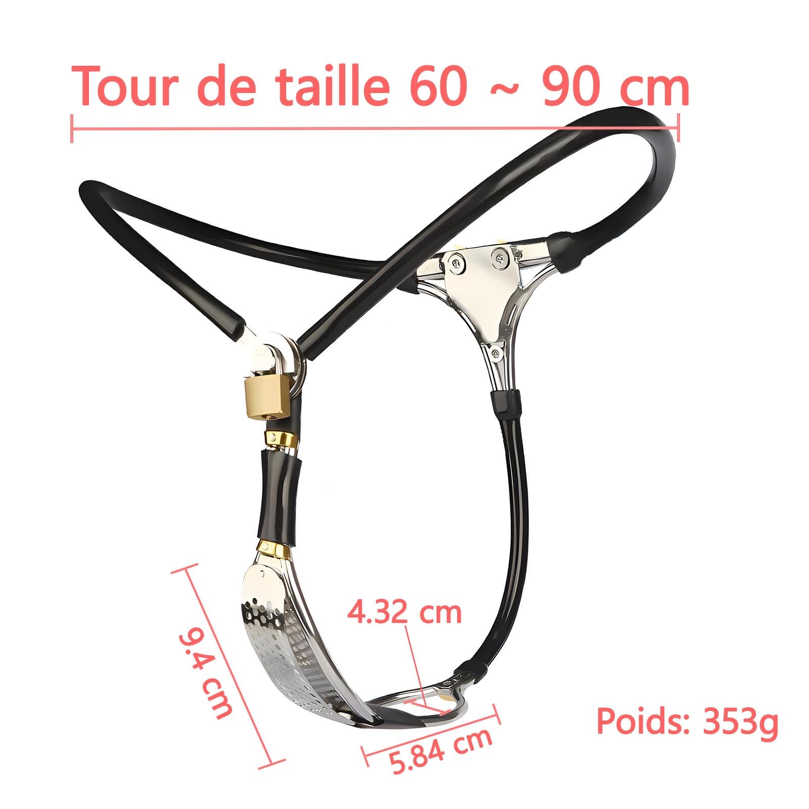 Female Chastity Belt - Invisible Lockable Stainless Steel T-Back Chastity Device for Women BDSM Bondage Panties Adult Sex Toy