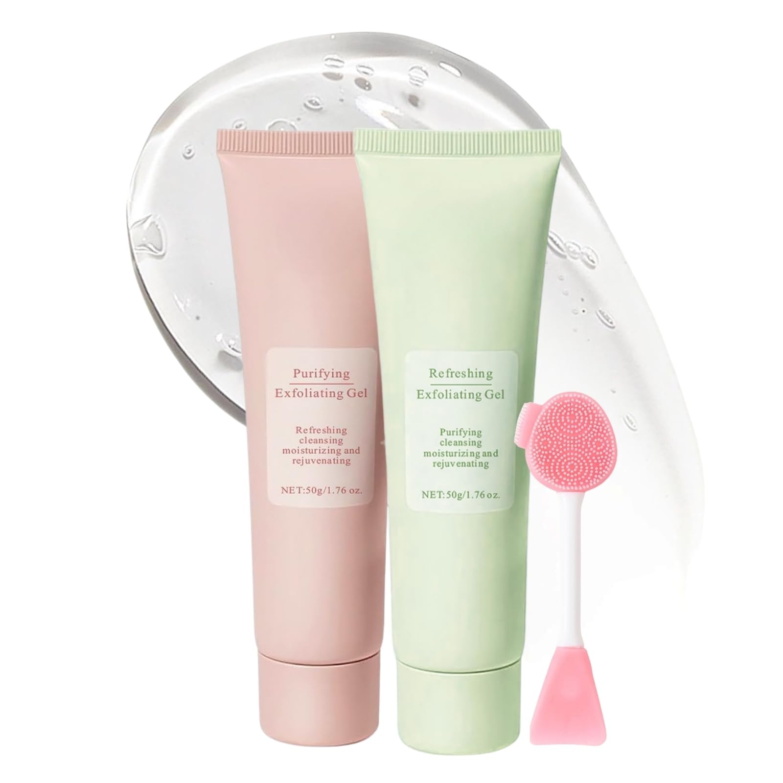 Facial Exfoliating Gel,Purifying Exfoliating Gel,Exfoliat-ing Face Wash Scrub with Collagen & Niacinamide,Gentle Exfoliat-ing G-el for Face,Hand,Leg,Clean Dirt & Oils Facial Exfoliator