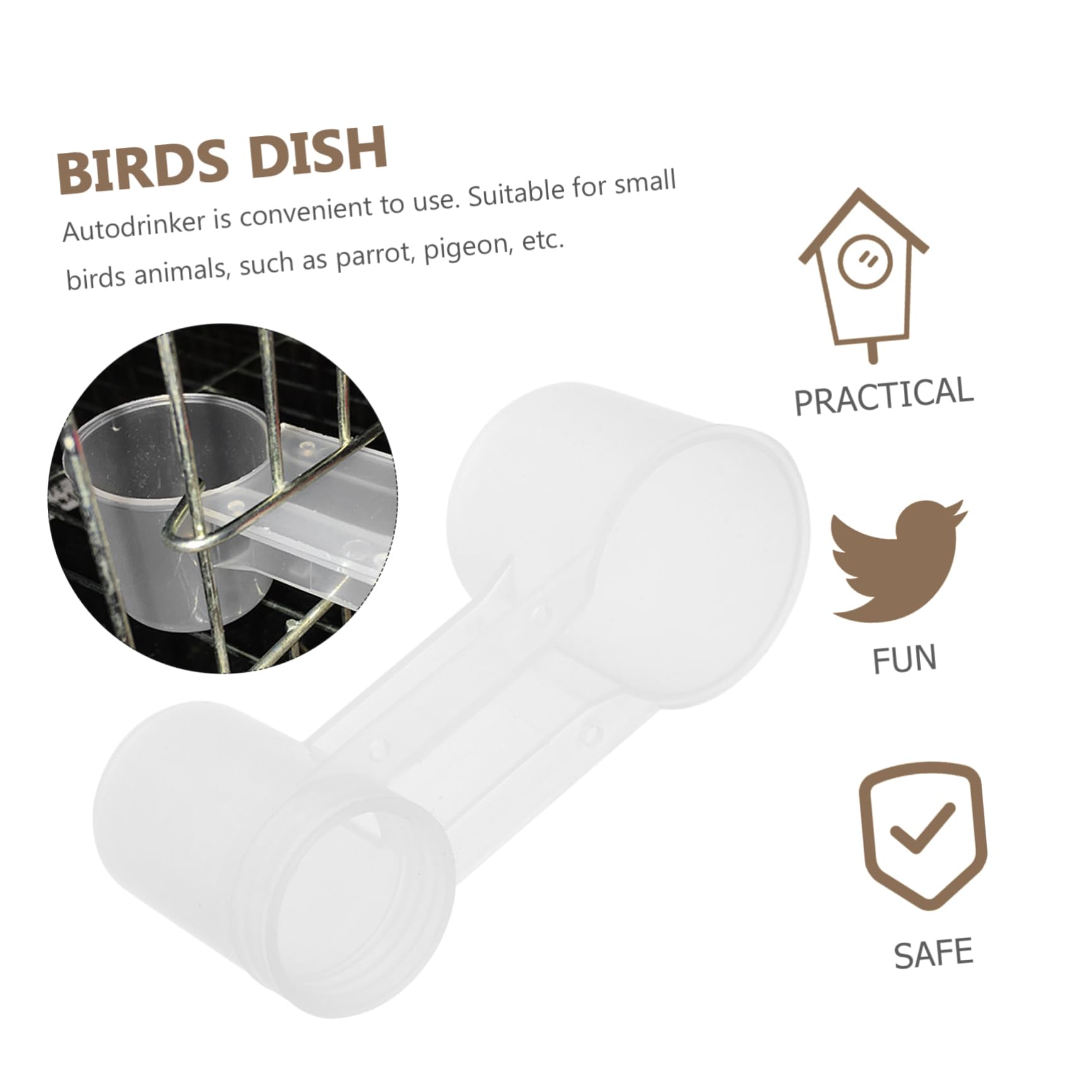 BESPORTBLE Dispenser Acqua per Piccioni 10 Pezzi in Plastico Bianco Doppia Uscita, Resistente e Facile da Pulire, per Uso Domestico e Negozi di Animali