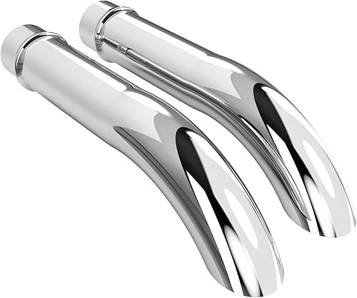 Miniatura 9 de Puntas de escape cromadas de alto rendimiento, corte en ángulo, corte de lápiz, giro hacia abajo, varios tamaños, 2 piezas (9 pulgadas de largo, 2.5