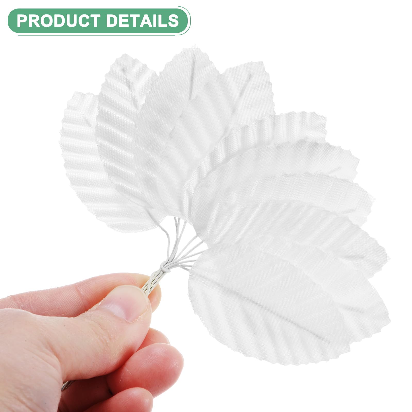 M METERXITY 120-Pack Artificial Silk Leaf, Faux Wire Single Leaves - Image 2