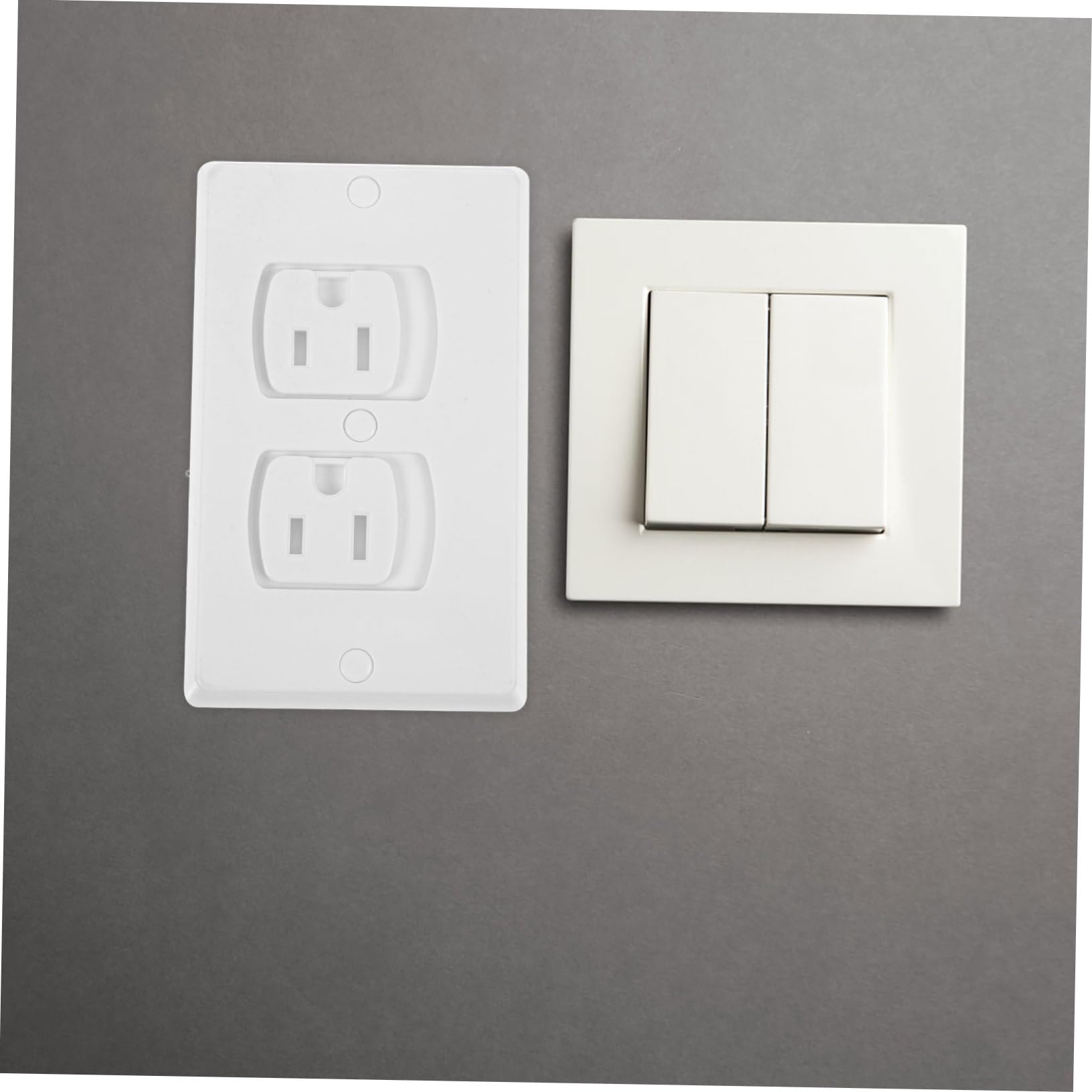 BESTonZON 10stücke Steckdosenabdeckung Mit Sicherheitsplatten Für Steckdosen Wandsteckdosensteckerplatte Aus Abs-material Selbstschließend Inklusive Schrauben