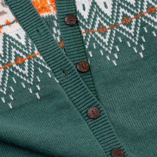 Image of Women's Funny Fall Winter Animal Floral Christmas Tree Long Sleeve Button Knit Cardigan Sweater