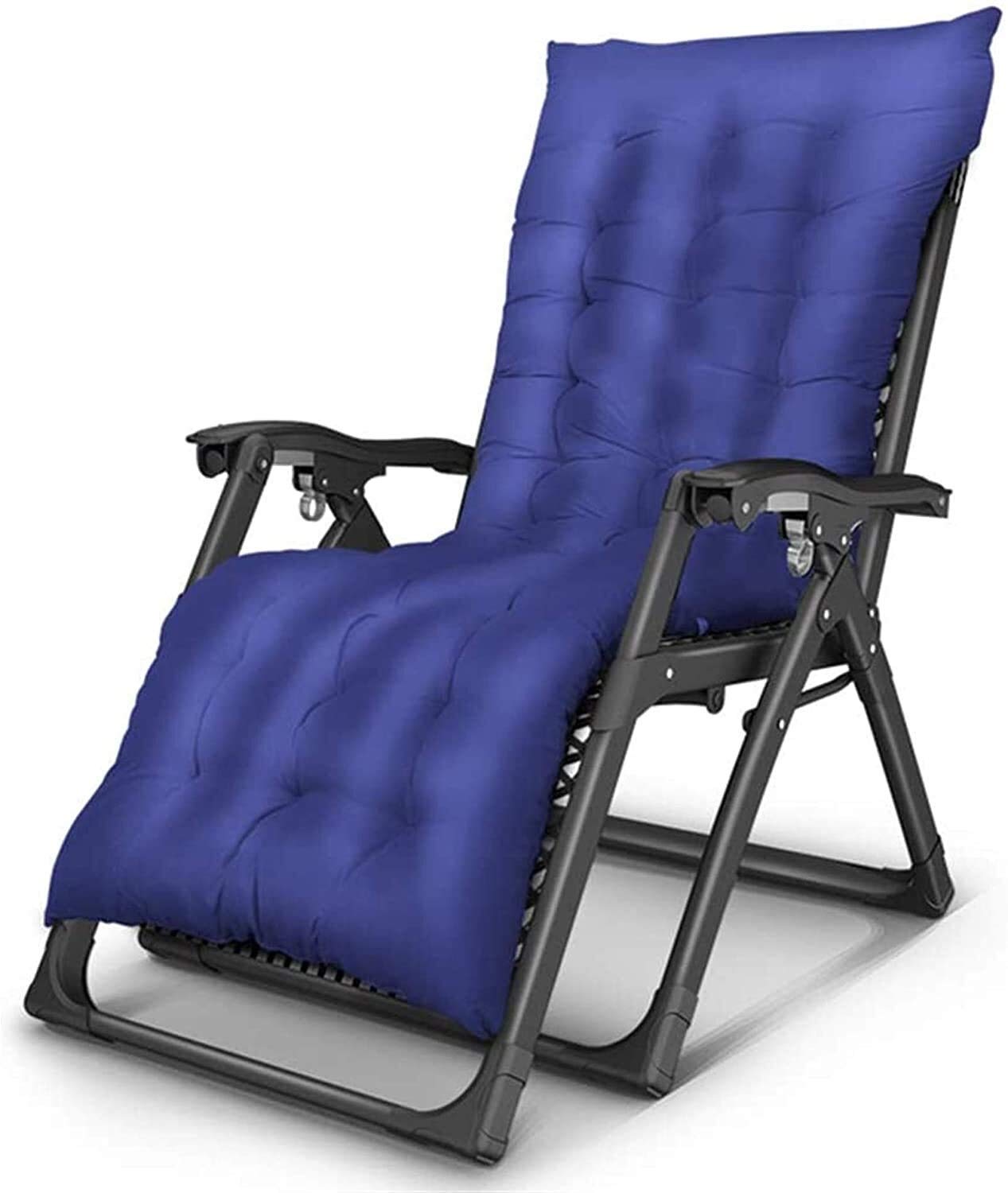 Chaise longue inclinable terrasse pliante de jardin couleur bleue