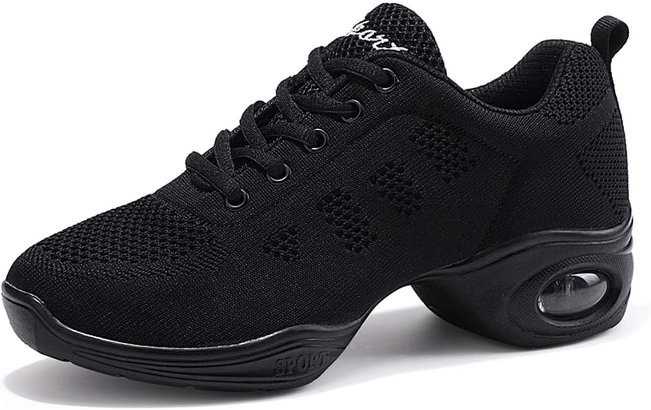 CERYTHRINA Women's Jazz Shoes Lace-up Sneakers Modern Dance Shoes Platform Walking Dance Shoes