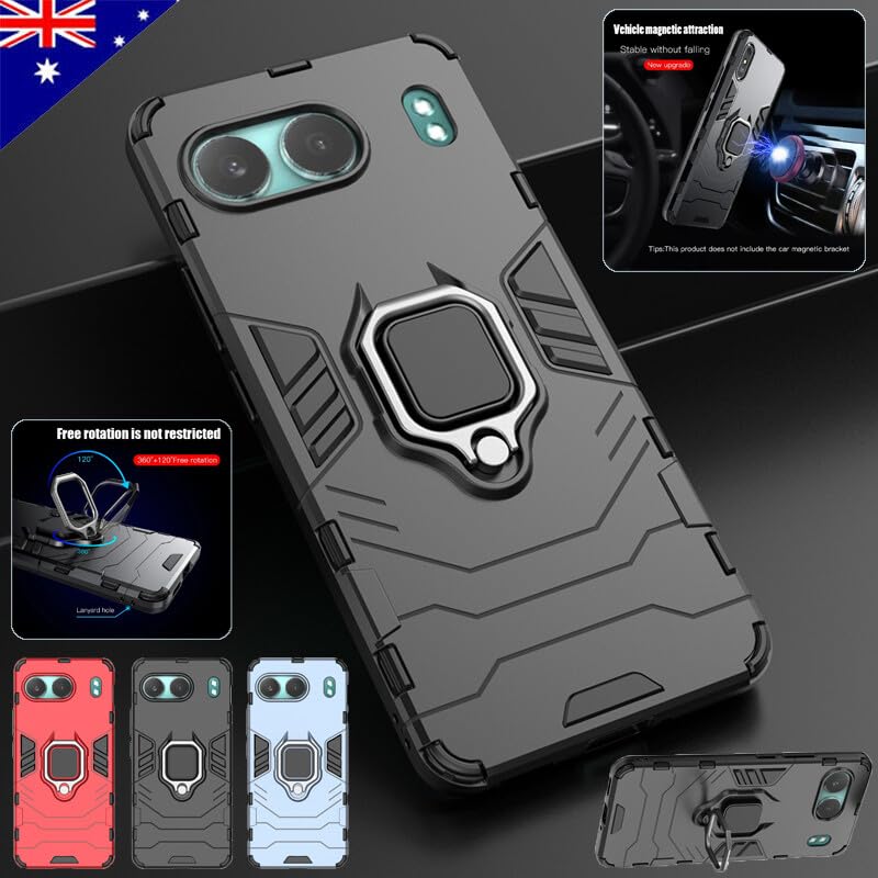 Coque OnePlus 11R bleu élégant rigide avec béquille anneau intégrée